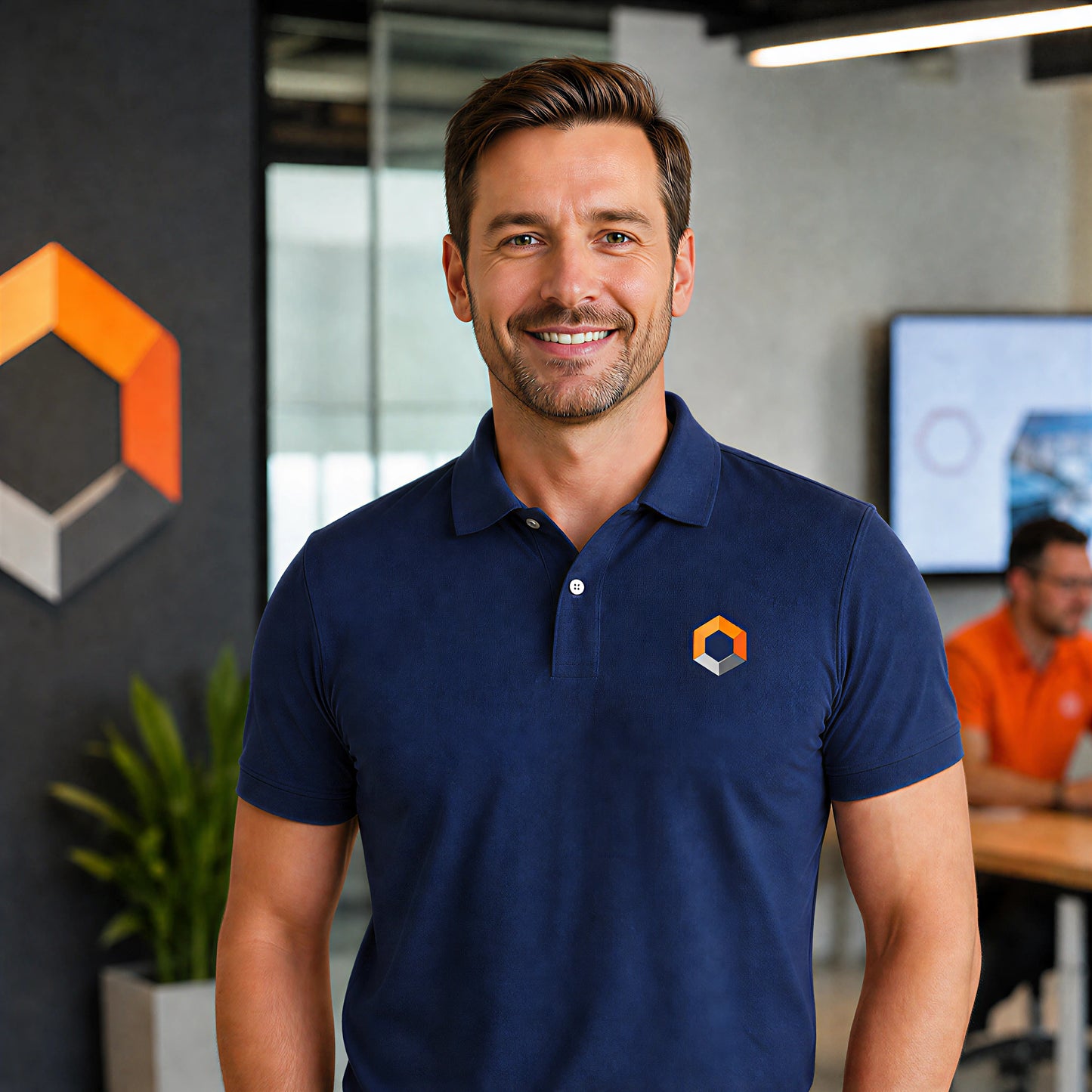 Custom Logo Polo Shirt | Heat Transfer Printing | Personalized Business Uniform | Corporate Team Apparel