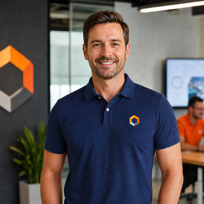 Custom Logo Polo Shirt | Heat Transfer Printing | Personalized Business Uniform | Corporate Team Apparel