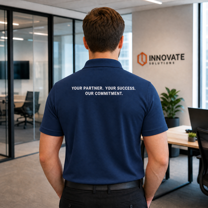 Custom Logo Polo Shirt | Heat Transfer Printing | Personalized Business Uniform | Corporate Team Apparel