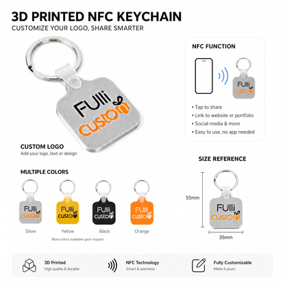 Custom 3D Printed Logo Keychain | Personalized Business Logo Keychain | Custom Text & Artwork | Promotional Gift