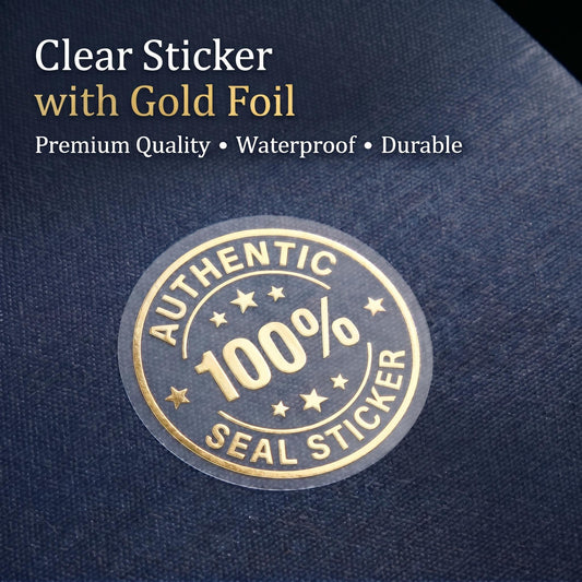 Custom Clear Metal Stickers _ Made to Order _ Gold Silver Foil _ Embossed Printed Clear _ Your Logo