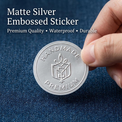 Custom Clear Metal Stickers _ Made to Order _ Gold Silver Foil _ Embossed Printed Clear _ Your Logo